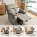 Swivel Rocker Recliner Chair For Compact Spaces - 32in D x 30.2in W x 38.9in H