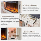 Farmhouse Electric Fireplace TV Stand For TVs Up To 80 Inches - 70W x 16D x 32H