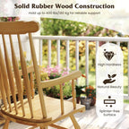Costway Rubber Wood Rocking Chair, White, 22 x 32 x 44 in, 300 lbs