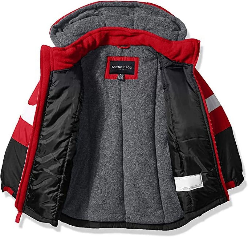 LONDON FOG Big Boys 2-Piece Colorblock Snow Bib And Jacket Snowsuit