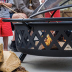SUNCREAT 42-Inch Wood Burning Patio Fire Pit, Black, 42.1 Inch Diameter x 25.2 Inch High