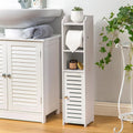 Toilet Paper Holder Storage Cabinet Stand With 3 Open Shelves - PVC