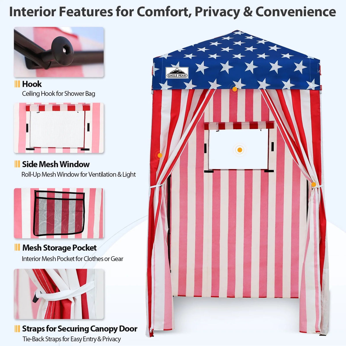 EAGLE PEAK Ultra Compact 4 ft x 4 ft Pop-Up Changing Room Canopy - Flex