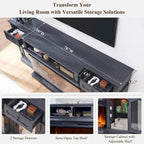 Farmhouse Electric Fireplace TV Stand For TVs Up To 80 Inches - 70W x 16D x 32H