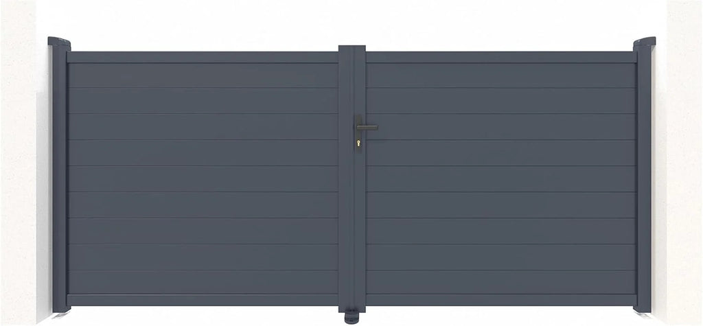 Casanoov Aluminium Folding Driveway Gate 4m x 160cm Grey - KIT-000024