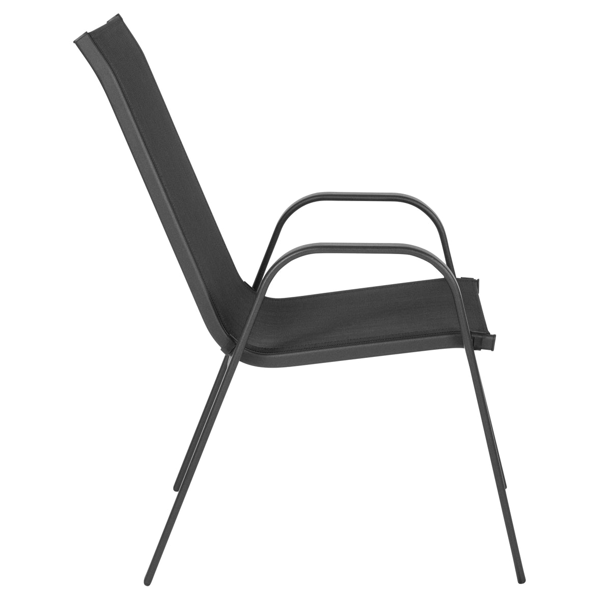Emma + Oliver Outdoor Stack Chairs, Gray, 4 Pack, 21.25in W x 29in D x 36in H
