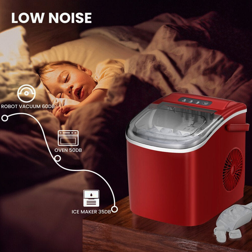 KISSAIR Portable Countertop Ice Maker, 26 lbs/24H - HZB-12/H