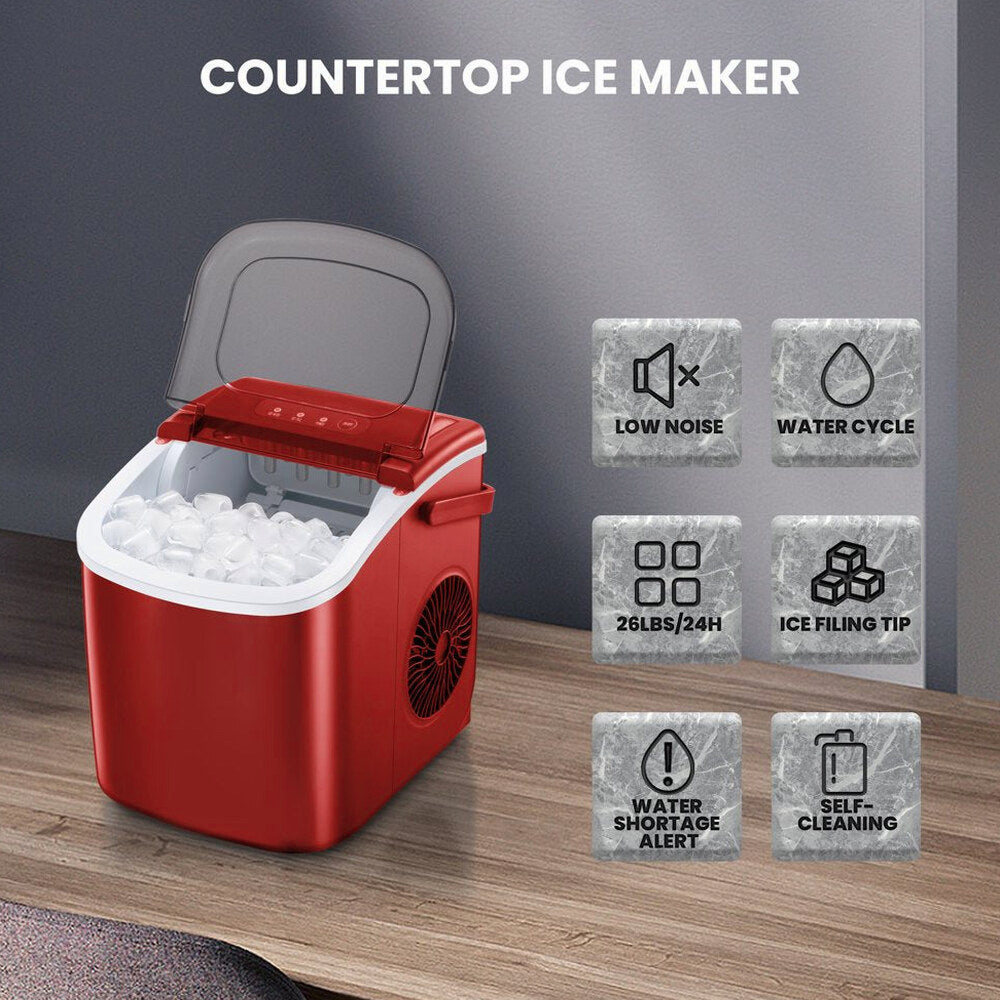 KISSAIR Portable Countertop Ice Maker, 26 lbs/24H - HZB-12/H